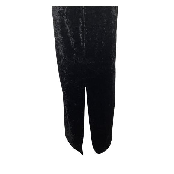 All That Jazz Vintage Black Crushed Velvet Maxi Dress Sheer Cutouts Medium - Picture 7 of 10